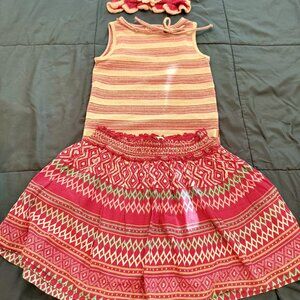 Cute Red Bundle 3 pcs! Old Navy Girl's Skirt + COSMO Shirt Size 5-6 + Hat